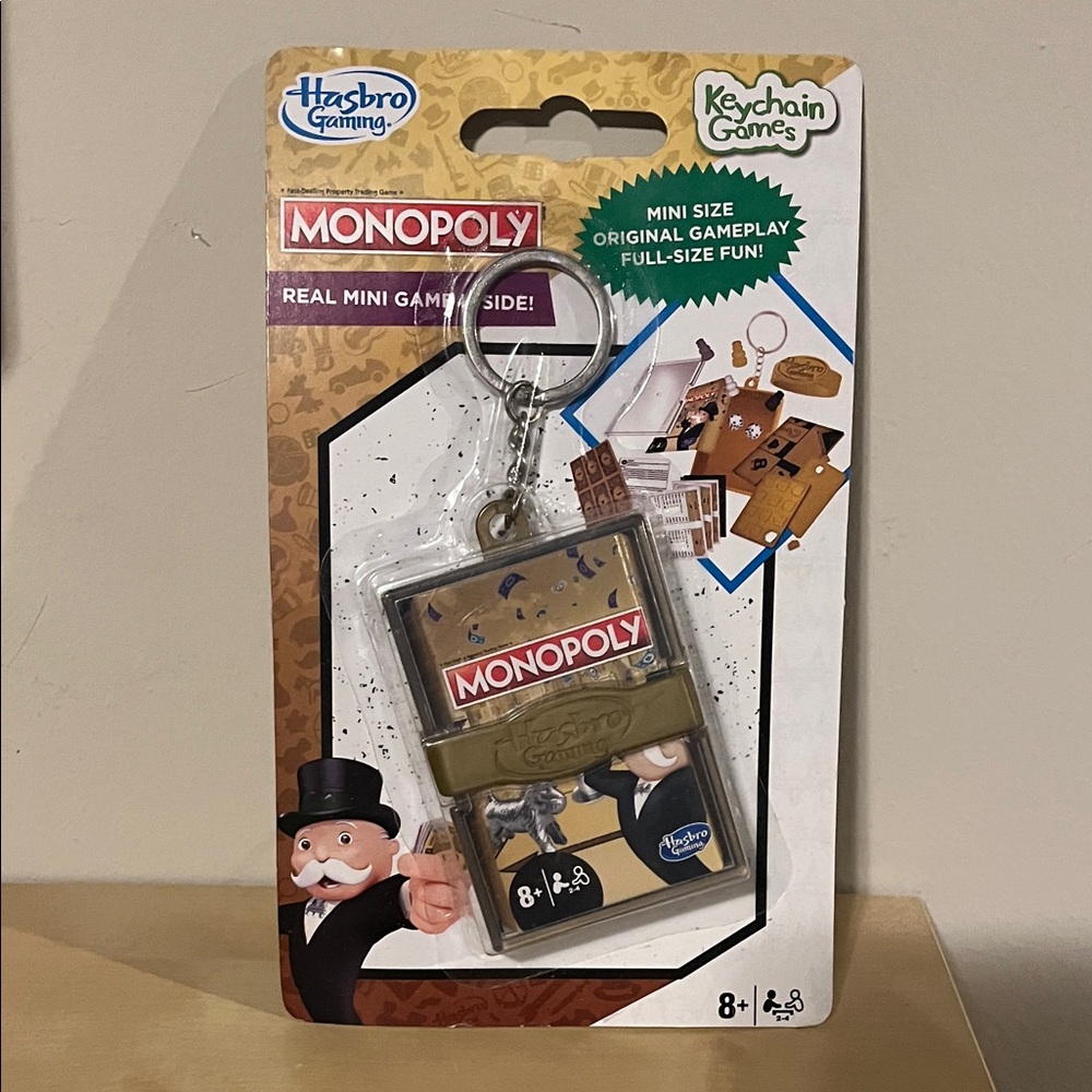 Hasbro Monopoly Keychain with Mini Game - Red and Gold